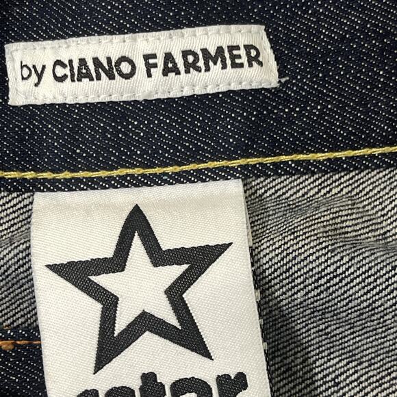 Ciano Farmer cstar Jeans Mens 44 Blue Straight Leg Gold Dragon Embroidery Denim - Picture 5 of 14